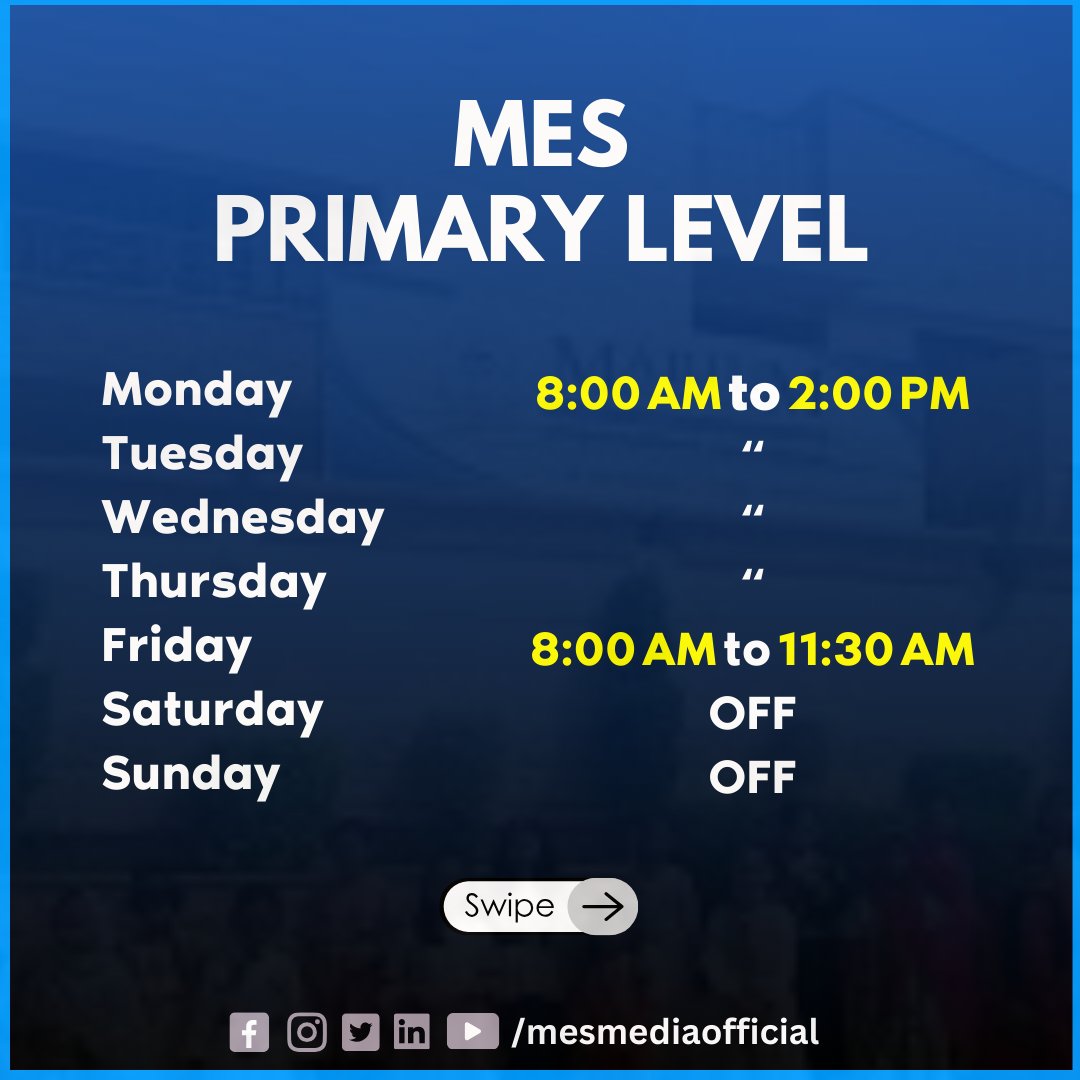 mesmediahouse's tweet photo. MES School Timing:
.
.
.
.
.
#messchool #mariumeducationsystem https://t.co/c880SehTq1