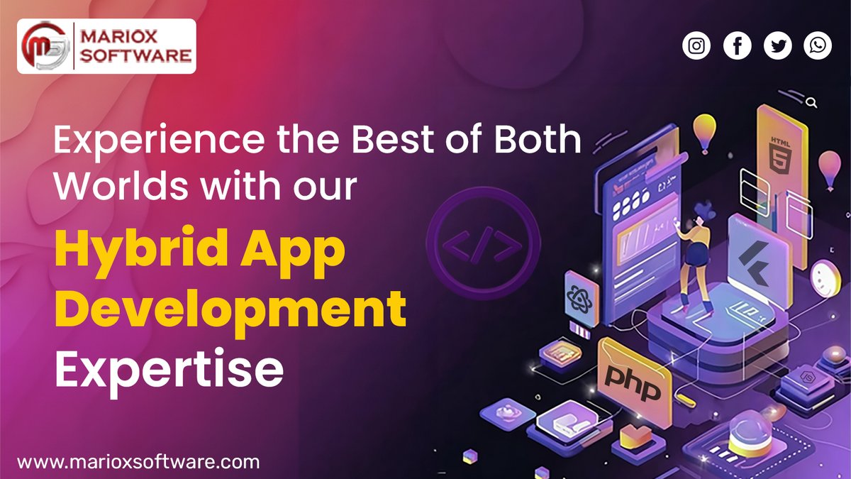 MarioxSoftwares's tweet photo. Elevate user experiences with native-like apps that transcend platforms, crafted by our expert developers. Experience innovation, quality, and efficiency in one package with our comprehensive hybrid app solutions. #HybridAppDevelopment #MarioxSoftware #HybridApps#AppOptimization https://t.co/tRTfDAQsGI