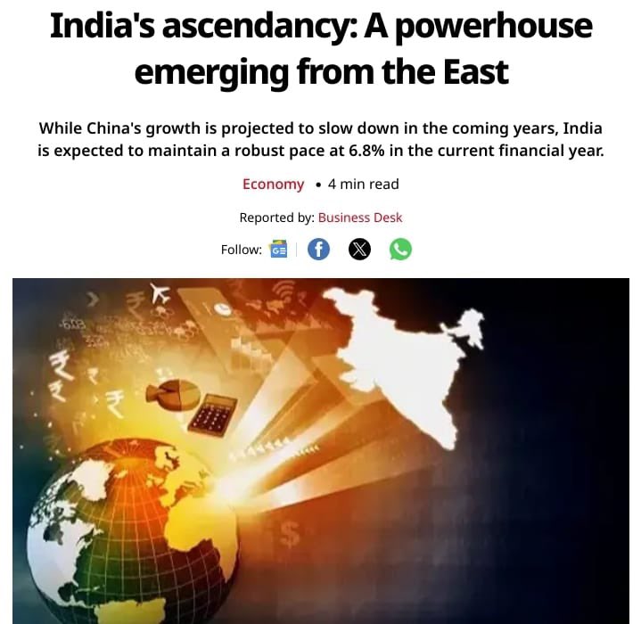 Brilliant piece on India’s ascendancy as a world economic powerhouse under PM @narendramodi ji. Here are the key points summed up: • Unprecedented growth trajectory at 6.8% GDP growth in FY24-25 • The world’s largest domestic market with a median age of 28 • Massive…