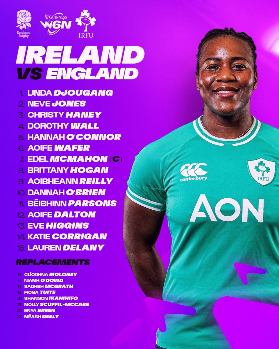 ☘️ Here's how @IrishRugby line-up to take on England at Twickenham this weekend 🤩

#GuinnessW6N #ENGIRE