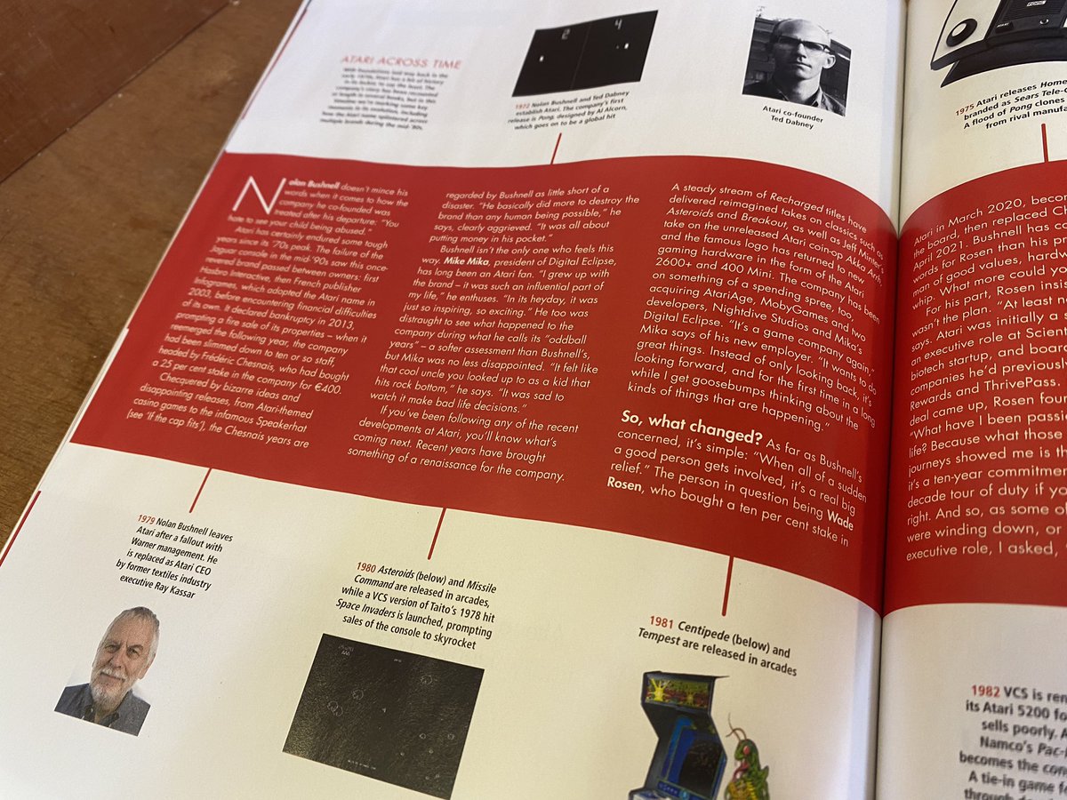 For the new issue of Edge I chatted to Nolan Bushnell, Mike Mika from @DigitalEclipse and @atari CEO Wade Rosen for a HUGE 14-page feature about the rebirth of Atari. There are some fascinating quotes from Nolan in there, go see 👀