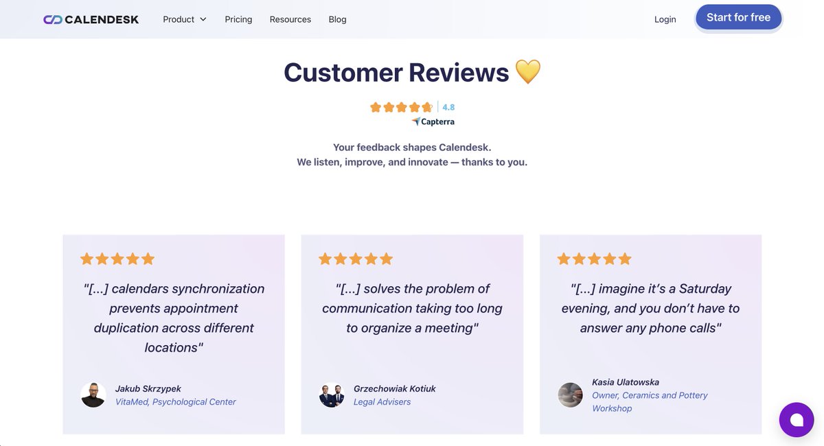 maciejcupial's tweet photo. Can't wait to deploy the new @calendeskcom product page! It's almost ready, just needs a bit more polishing.

Love the new section with customer reviews ❤️ 
Thank you!