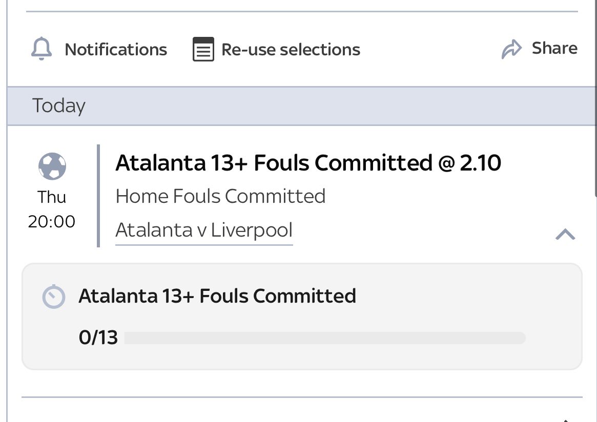 OddsUpClub's tweet image. 🇮🇹Atalanta vs Liverpool🏴󠁧󠁢󠁥󠁮󠁧󠁿 

Bets (Sky):

Atalanta 13+ fouls - 2.10📈 1.5 units 
Atalanta 16+ fouls - 5.50📈 0.75 units 
Atalanta 18+ fouls - 12.00📈 0.25 units 

In Atalanta’s last 5 Europa games their foul count has been:

Liverpool (a) - 16
Sporting (h) - 15
Sporting (a) - 18…