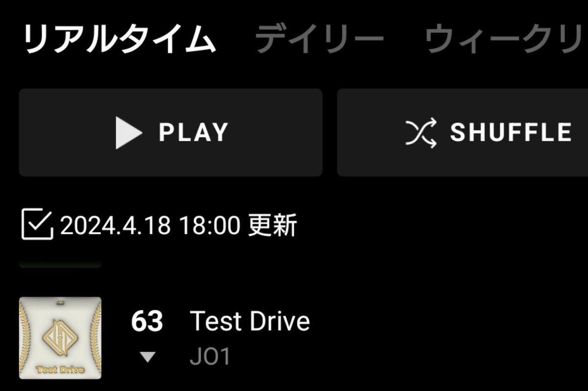 #Test_Drive
18:00リアルタイム63位💦😱
らいんみゅ単リピ止まってませんか？
単リピ仲間募集中です🙌

#JO1 @official_jo1

Test Drive - JO1 lin.ee/mFAe4bm #LINEMUSIC 名曲から最新ヒットまで聴き放題