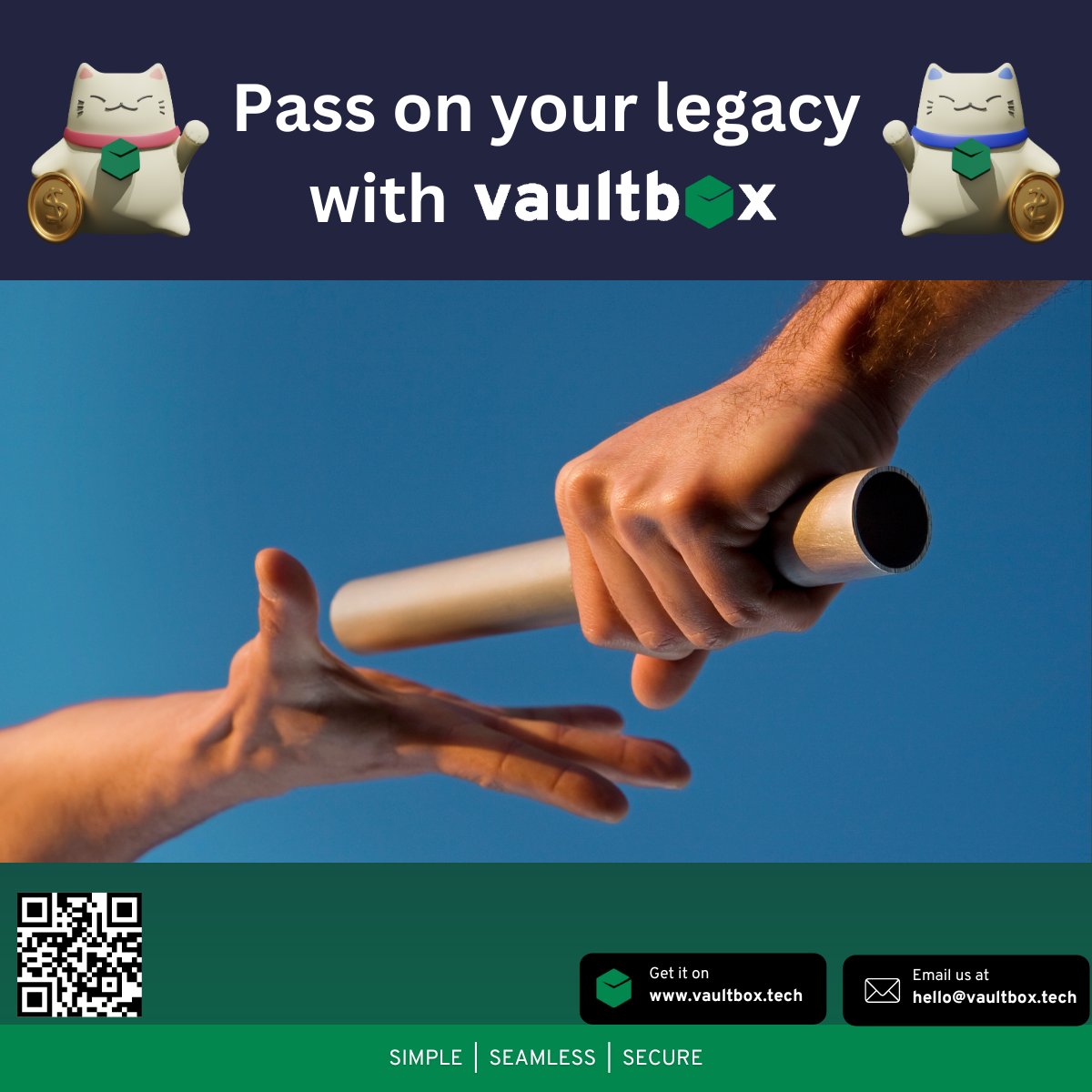 vautlbox facilitates a smooth transition to the next generation.

Sign up at vaultbox.tech

#digitalvault #LegacyManagement #personalfinance #assetmanagement #legacyplanning #financialplanning #vaultbox #SignUpNow #handover #passingthebaton #nextgen