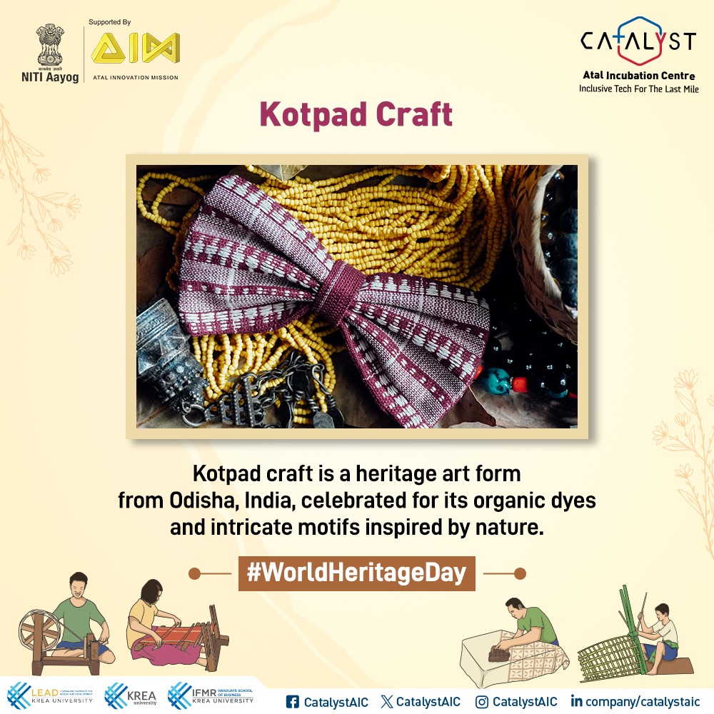 CatalystAIC's tweet photo. On this day, let's honor and appreciate the artisans who have kept these traditions alive through their skill and creativity. Immerse yourself in the beauty of India's cultural heritage and discover the stories behind each unique piece of art. 🌇 https://t.co/TncwgIj1UH