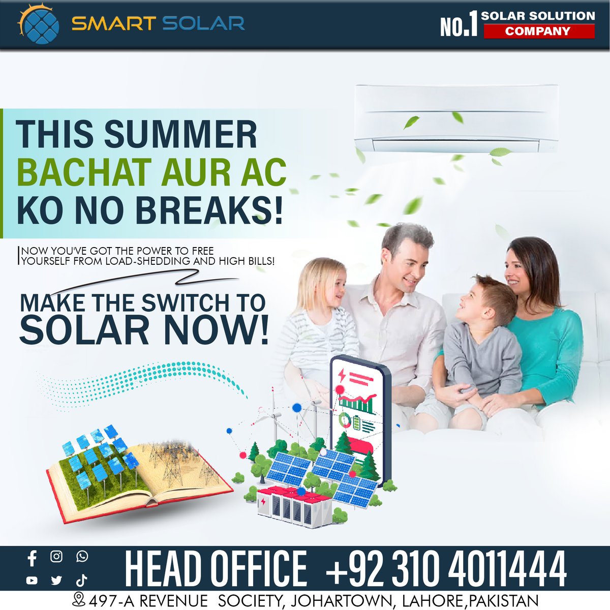 Energy Solutions for Residential & Commercial users! For more details please contact 0311-4011444 #SmartSolar #Solar #SolarPanels #SolarBatteries #SolarInverters #SolarInstallation #SolarHeater