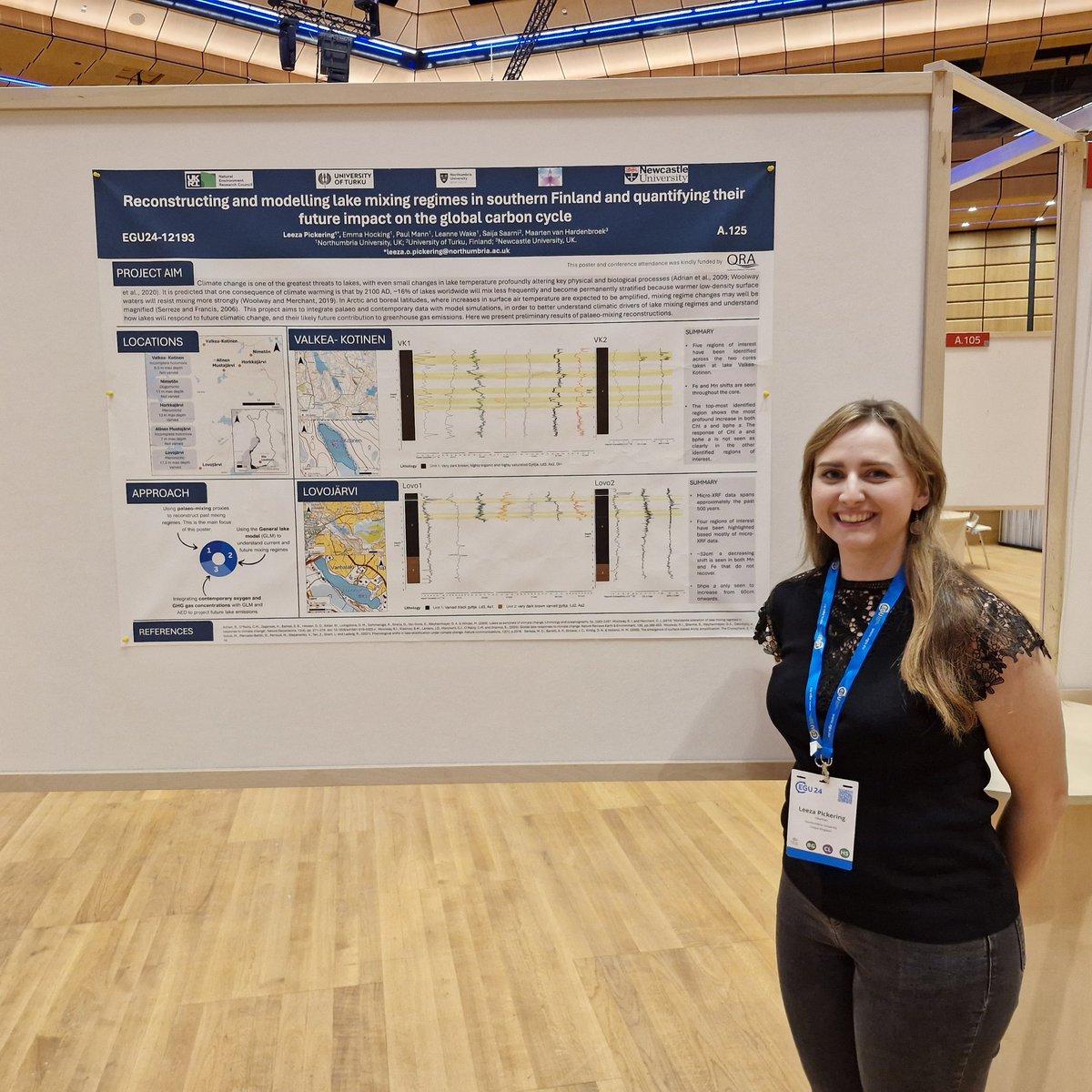 Really happy to have had the opportunity to present at #EGU24 yesterday! Thank you to all that came along and to @QuaternaryRA_UK for funding me to attend!