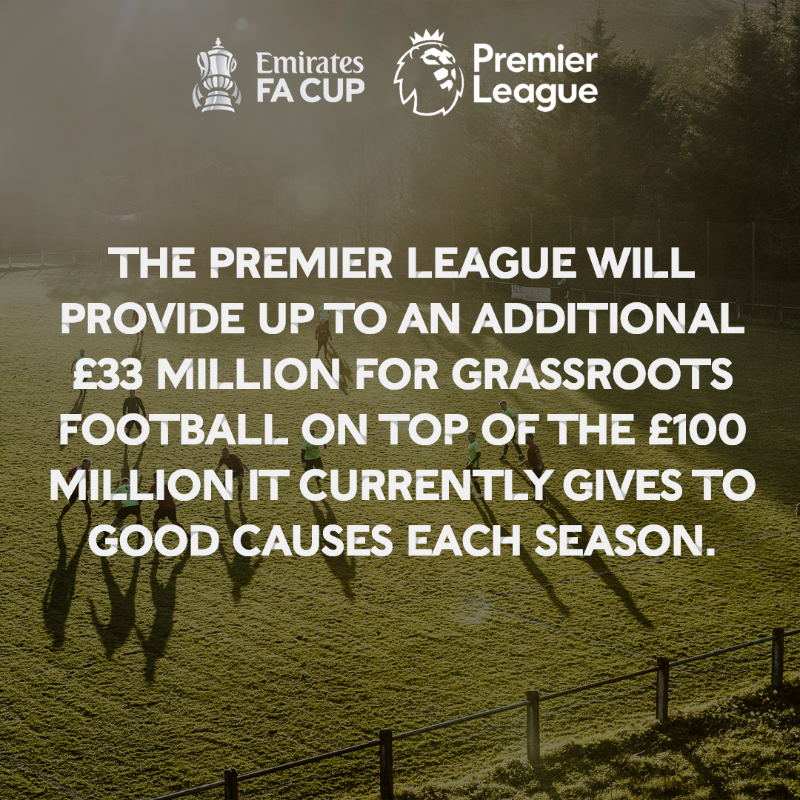 EmiratesFACup's tweet photo. The FA and The @premierleague have reached an agreement to strengthen the #EmiratesFACup format and increase support for grassroots football.

Swipe for details  ➡️