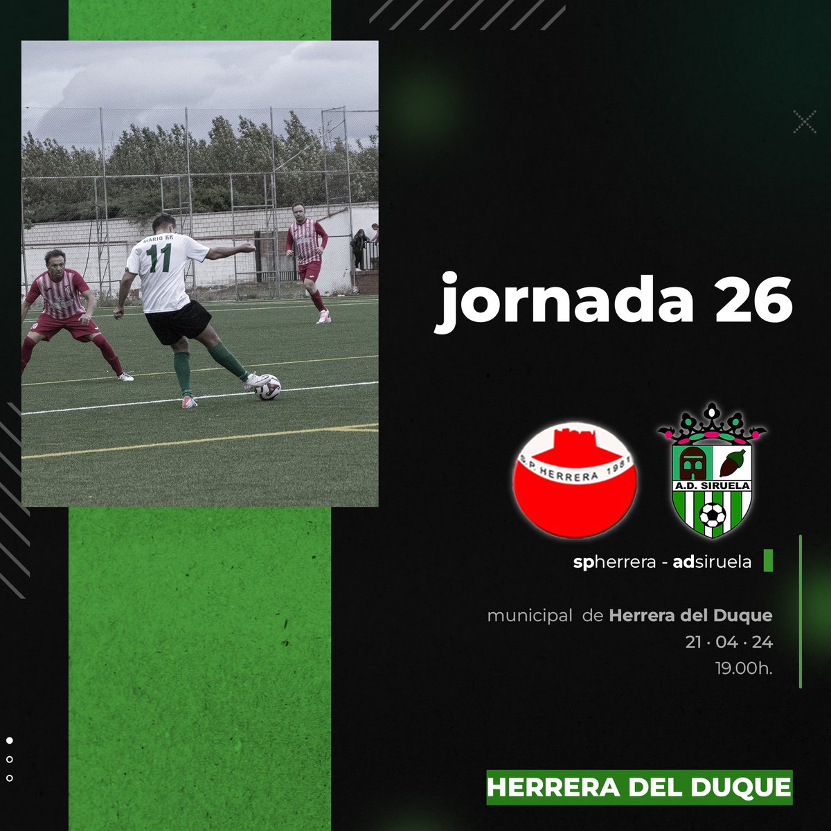 𝙅. 𝟮𝟲 ⚽️ 𝙎. 𝙋. 𝙃𝙀𝙍𝙍𝙀𝙍𝘼 - 𝘼. 𝘿. 𝙎𝙄𝙍𝙐𝙀𝙇𝘼

🏟️ 𝕄𝕦𝕟𝕚𝕔𝕚𝕡𝕒𝕝 𝕕𝕖 ℍ𝕖𝕣𝕣𝕖𝕣𝕒 𝕕𝕖𝕝 𝔻𝕦𝕢𝕦𝕖
🗓️ 𝕕𝕠𝕞𝕚𝕟𝕘𝕠 𝟚𝟙 𝕒𝕓𝕣𝕚𝕝
⌚️ 𝟙𝟡.𝟘𝟘𝕙. 

¡¡𝑶𝑺 𝑬𝑺𝑷𝑬𝑹𝑨𝑴𝑶𝑺!!

#𝒂𝒅𝒔𝒊𝒓𝒖𝒆𝒍𝒂
#𝒊𝒍𝒖𝒔𝒊𝒐𝒏𝒆𝒔𝒓𝒆𝒏𝒐𝒗𝒂𝒅𝒂𝒔

💚⚽️💚