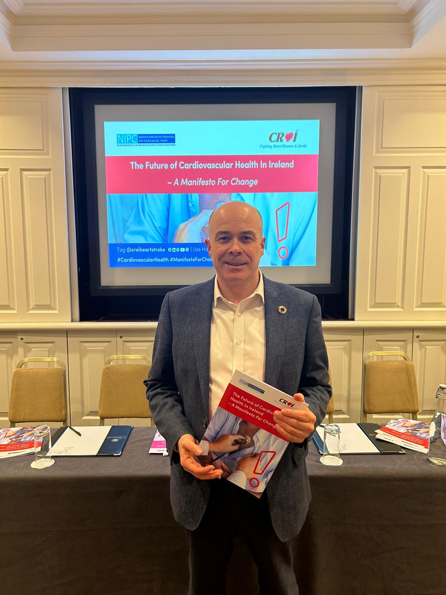 Thank you @DenisNaughten, Independent TD, for supporting Croí's new #ManifestoForChange launch today. 🚀 Croí has called for the urgent implementation of a new national strategy to tackle #CardiovascularHealth. 📢