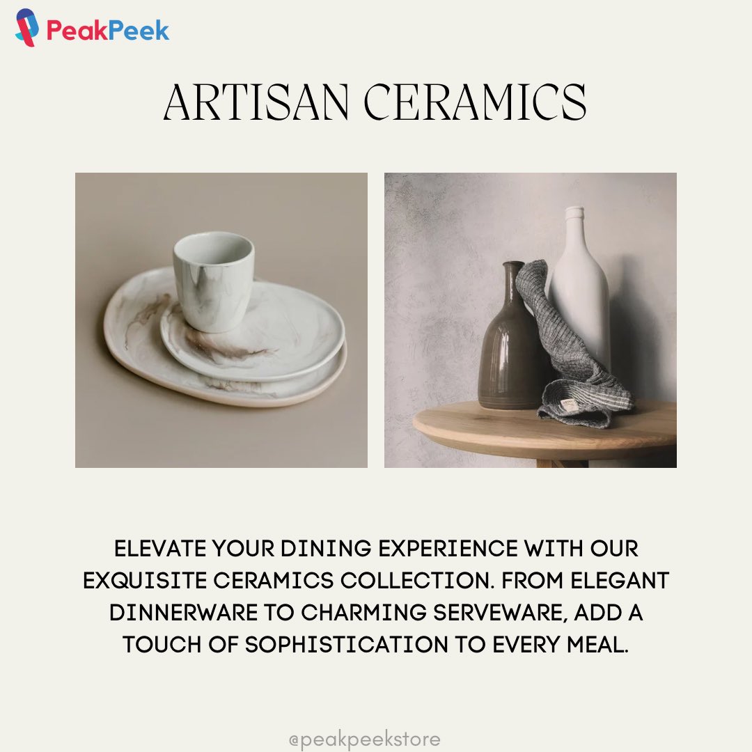 peakpeekstore's tweet photo. Transform your table into a work of art with our stunning ceramics. 
.
.
.
Follow for more: @peakpeekstore 
.
.
.
#peakpeekstore #tagethernet #ravenspirit #Ceramics #Tableware #Dinnerware #Serveware #HomeDecor #TableSetting https://t.co/Ft7J3L214E