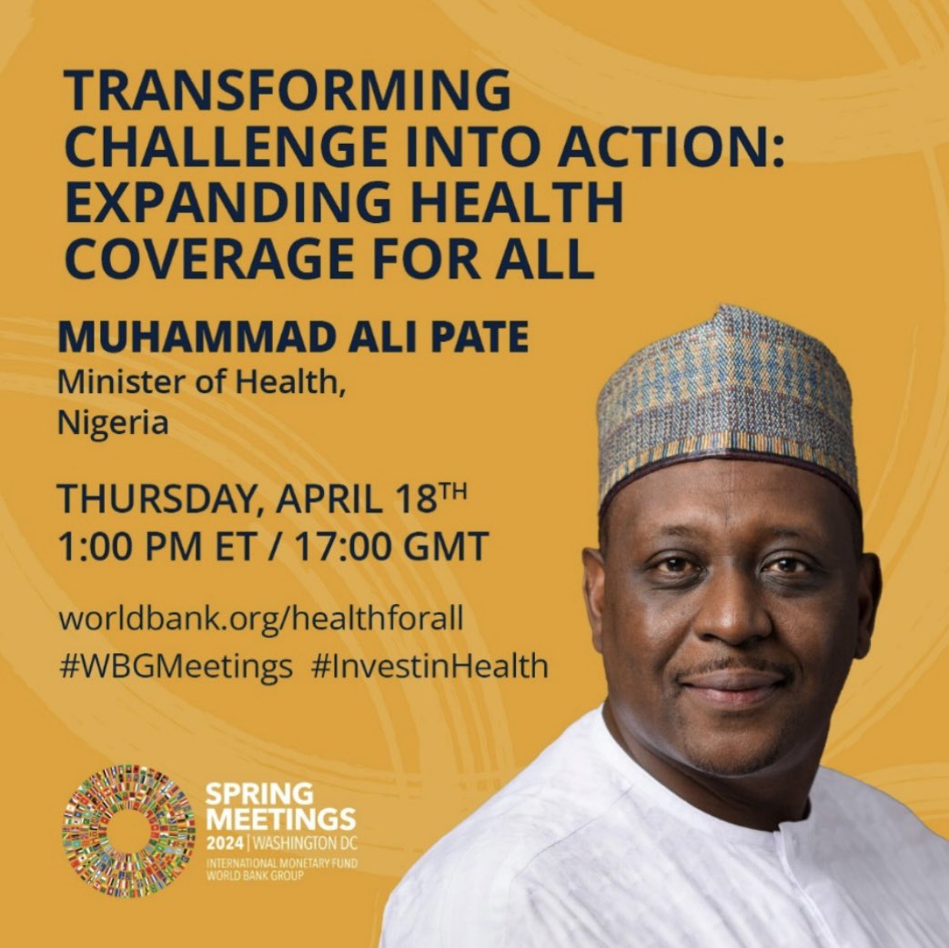 With @Fmohnigeria sights set on Universal Health Coverage by 2030, the added advantage of strategic partnerships cannot be ignored. In anticipation of a success working relationship with @WorldBank and other partners to expand high quality & affordable health services for more