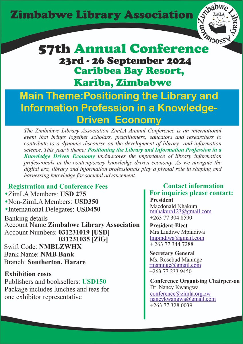 Zimbabwe Library Association (ZimLA) 🇿🇼 (@zimla20) on Twitter photo 