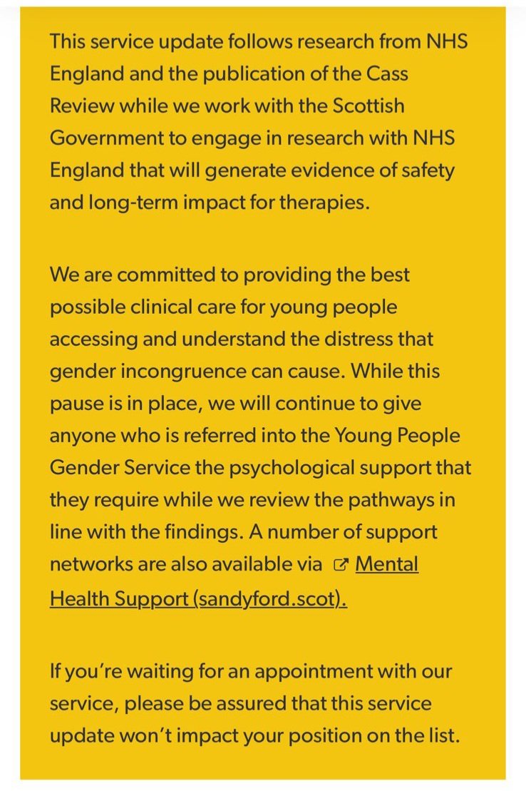 transprotestgla's tweet image. The full, shamefull, statement is on the Sandyford GICs website: