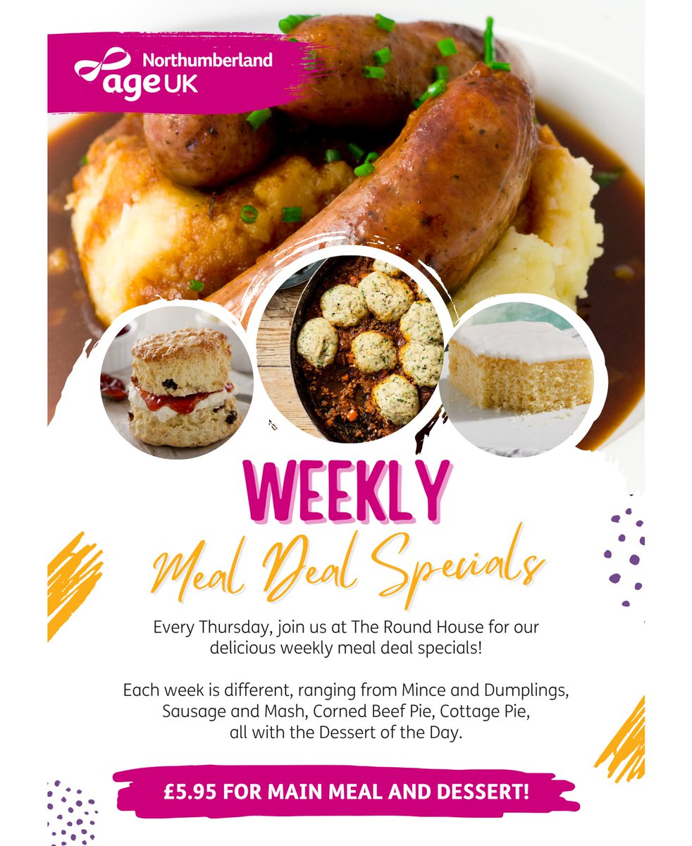 Every Thursday at our popular Round House café we are offering delicious weekly meal deal specials for £5.95! Today’s weekly special is scampi, chips and peas, with a pudding 😍 Do join us as we’d love to see you.