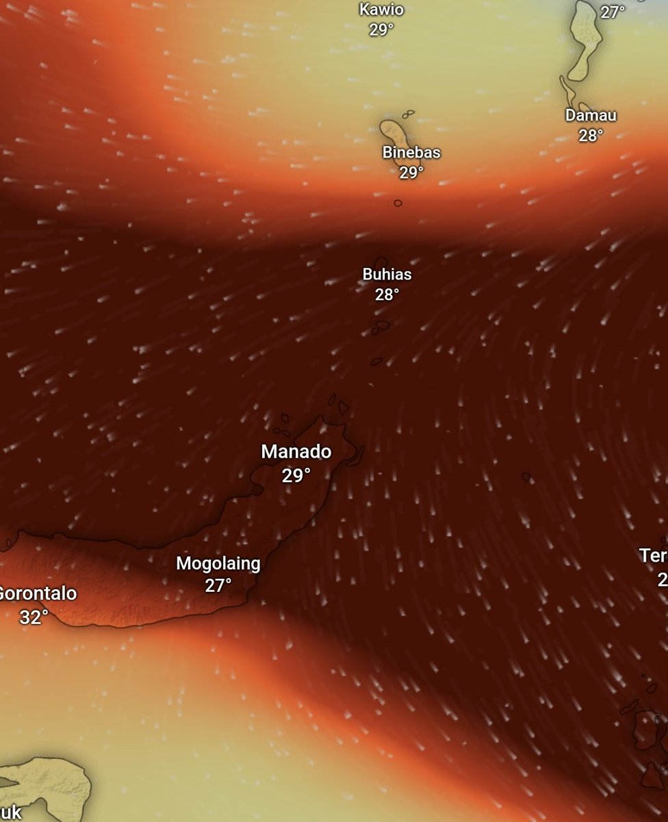 Erupsi Gunung Api Ruang Sulawesi Utara sungguh spektakular, bisa memproduksi Gas SO2 sepekat ini dan mampu menyebar ke wilayah pulau kalimantan dengan kepekatan tinggi. 16.00 WIB 18/04/2024