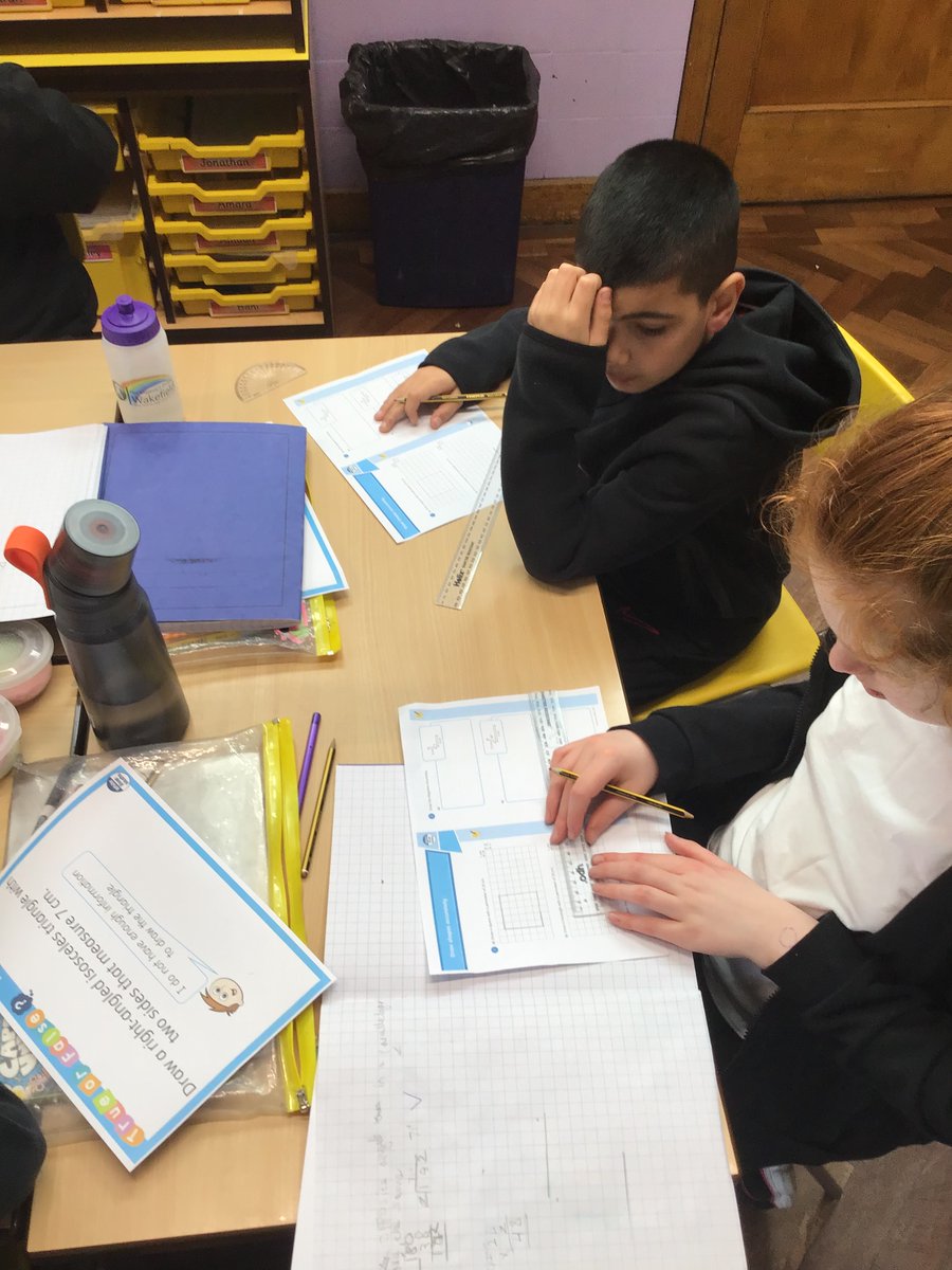 In maths today, Y6 have been drawing angles and lines accurately using their partners for checking. Fabulous team work! #StJohnsMathematics #Achieve #StJohnsCurriculum