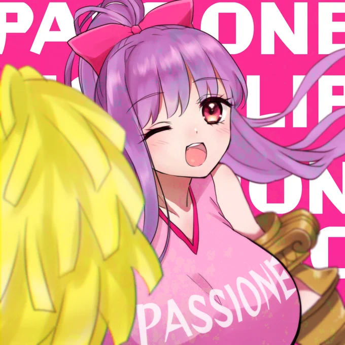 チアだが前にピンクのユニフォーム姿描いてた 