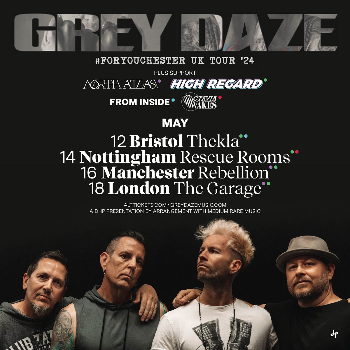 Support for @therealgreydaze has been confirmed as @highregardpop + @OctaviaWakes this May! 🎟️ Get tickets at tinyurl.com/muk8r5xx