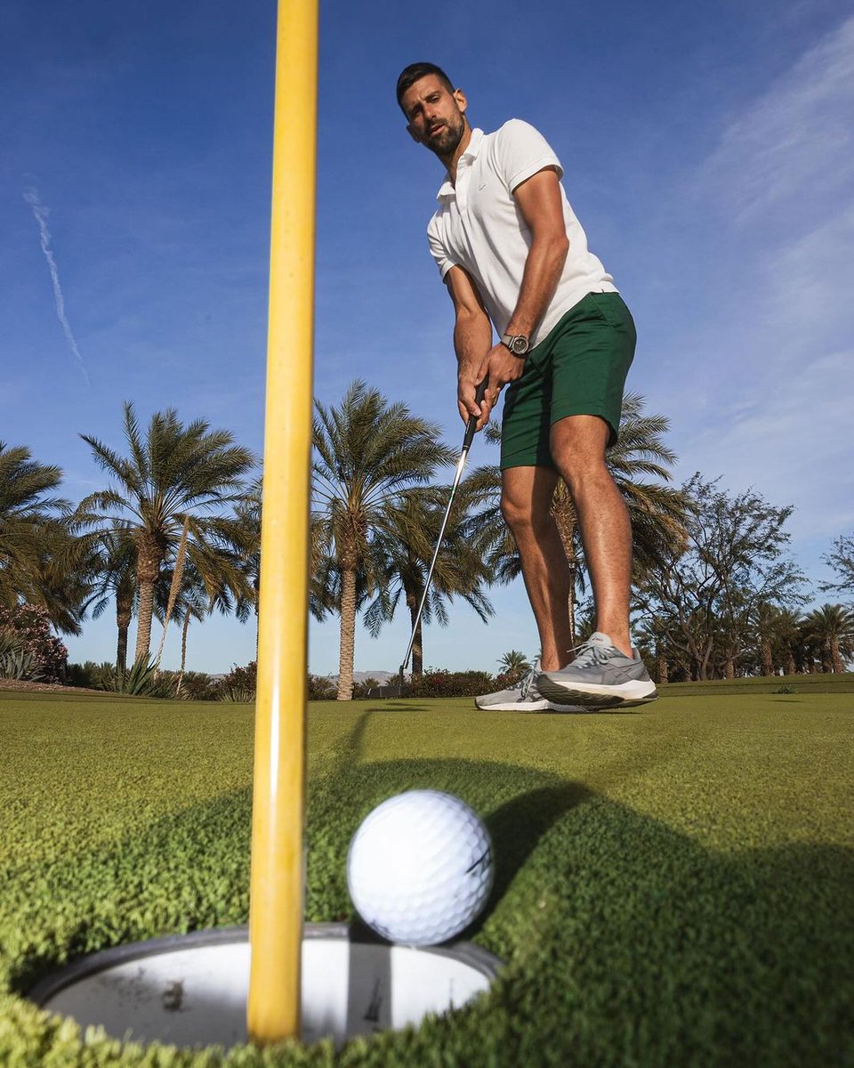 From Novak IG : 'Golf day. Watch out @rorymcilroy… 😂' Novak with his Golf expertise 🏌️‍♂️⛳️ Mastering both the court and the course like a true champ! 🏌️‍♂️🎾 📷: @DjokerNole|IG #Tennis #NoleFam