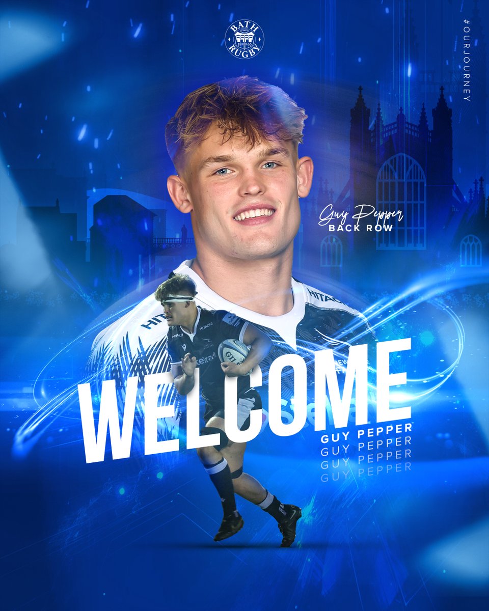 Welcome to Bath Rugby, 𝙂𝙪𝙮 𝙋𝙚𝙥𝙥𝙚𝙧 🔵⚫️⚪ Joining the Blue, Black and White on a three year deal, Pepper will add to Bath Rugby's back row ahead of the 2024/25 season. Read the full story 👉 ow.ly/Ehvz50RiP8N #OurJourney