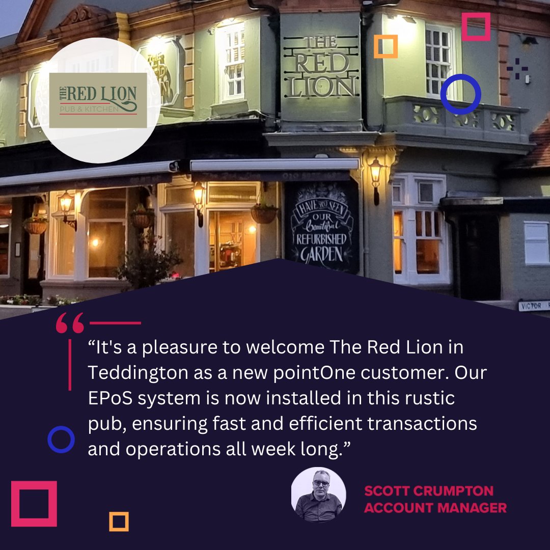Another great pub joins the pointOne family! 🍾 Welcome to The Red Lion in Teddington 👍

Find out more about The Red Lion here 👉 hubs.ly/Q02sgm8M0

#NewCustomer #NewBusiness #EPoS #Hospitality #Pub