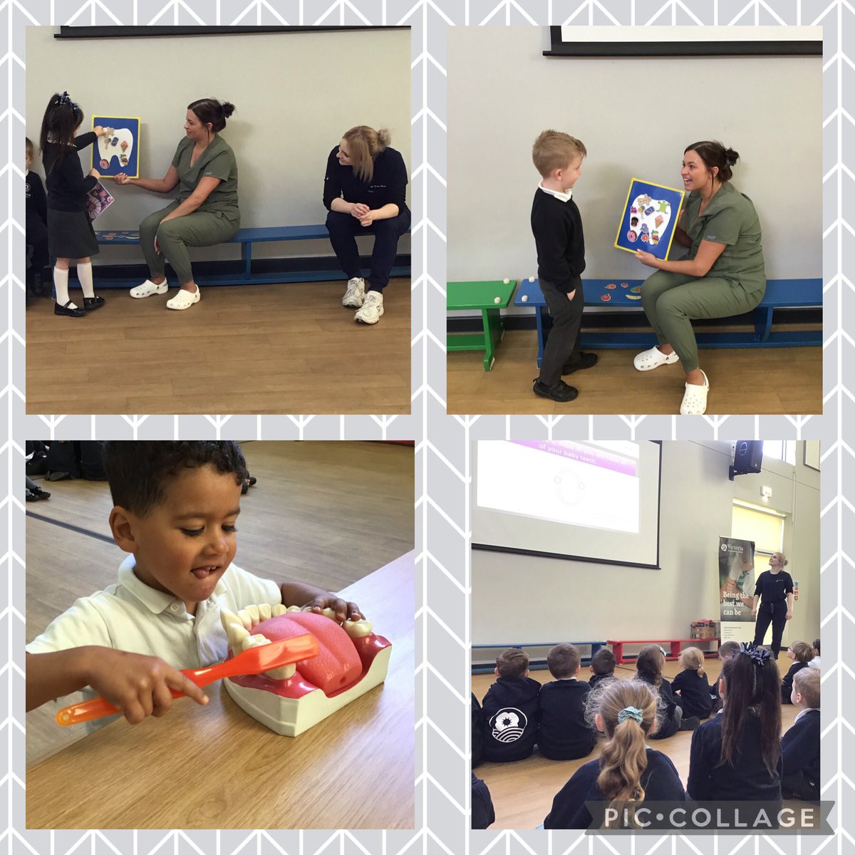 Nursery and Reception have had a visit from a Dentist this morning! They have learnt all about teeth, what Dentists do, what food/drink is bad for your teeth and why we need to brush our teeth. Thank you Valley Centre Dental Practice. #eyfs @PoppyfieldSch @MrsBytheway