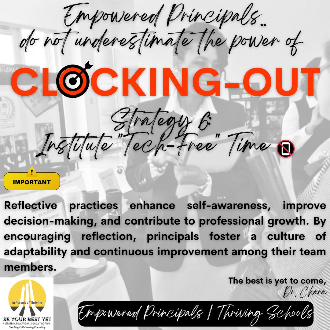 ⏰ Add rest, relaxation & breaks into your workday 
📝Healthier climate
📝Productive Days
⏰ Get into classrooms
⏰Talk to your people vs emailing while on the way classrooms
⏰Go home at a decent hour

#DrCharaChats
#PrincipalPipeline
#BeYourBestYet