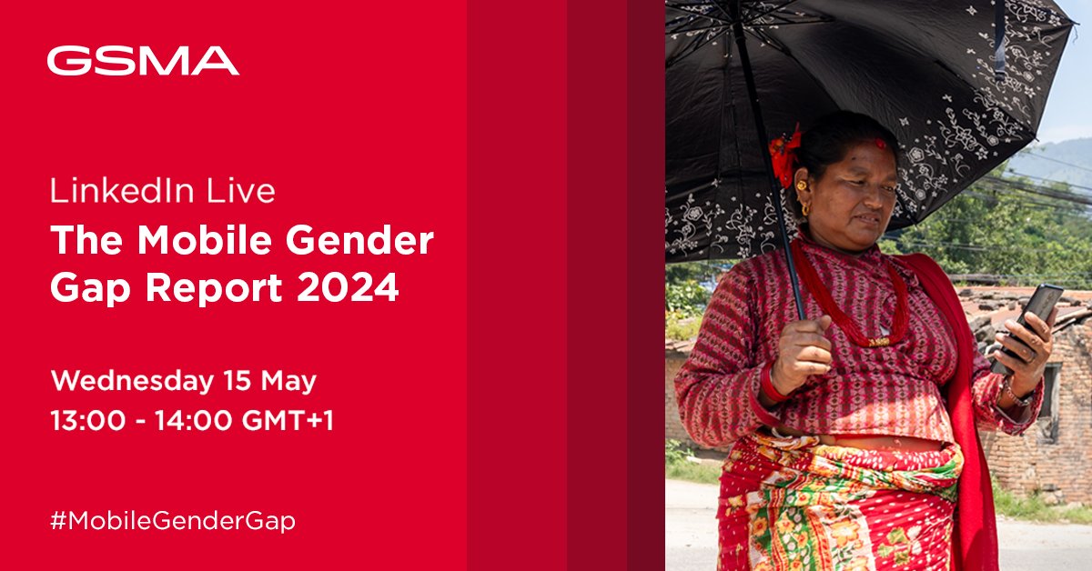 📅 Join @GSMAm4d for a live session on 15 May as they launch the 2024 #MobileGenderGap Report! Explore key data & findings and hear from speakers from @ITU, @reliancejio & @mtnug who will share their own insights. Bookmark now 👉 gsma.at/3JerCNM #UKAid #Sida