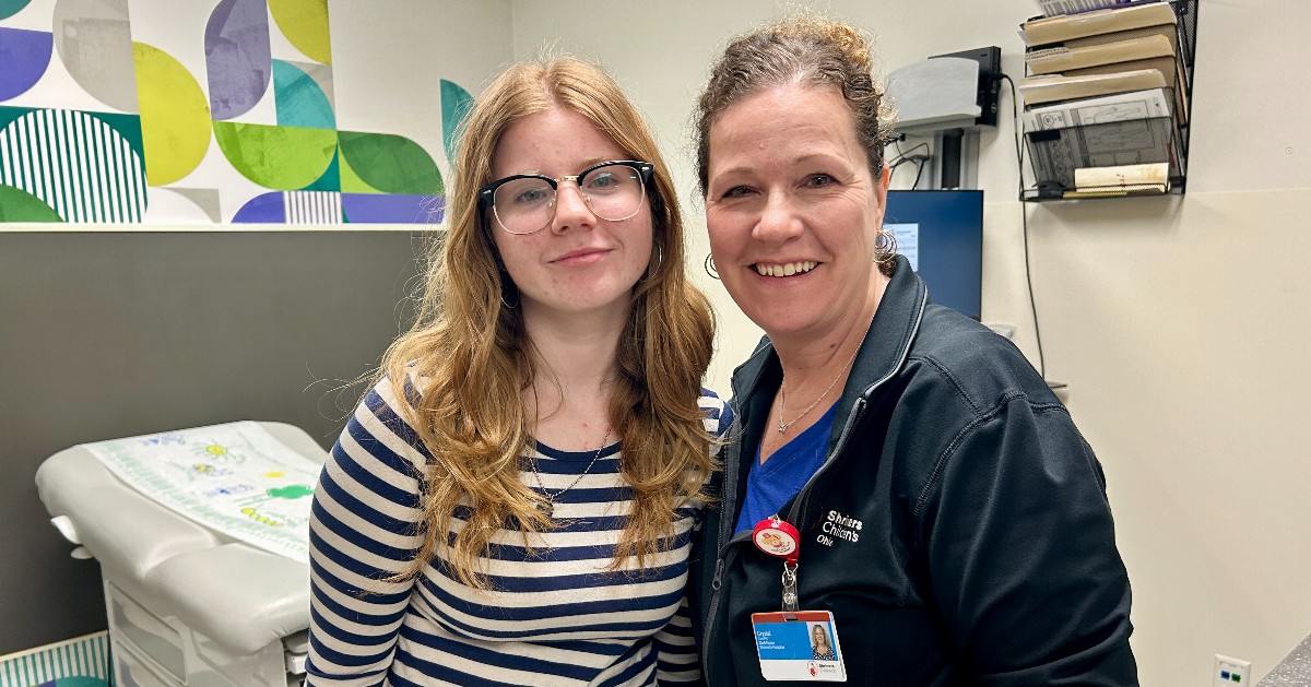 14-year-old Kennedy had a follow-up clinic appointment with nurse Crystal. We're still in awe of Kennedy's bravery to talk about her burn injury. She was removing nail polish when a nearby lit candle caught the fumes and exploded. She's put in a lot of work into her recovery!