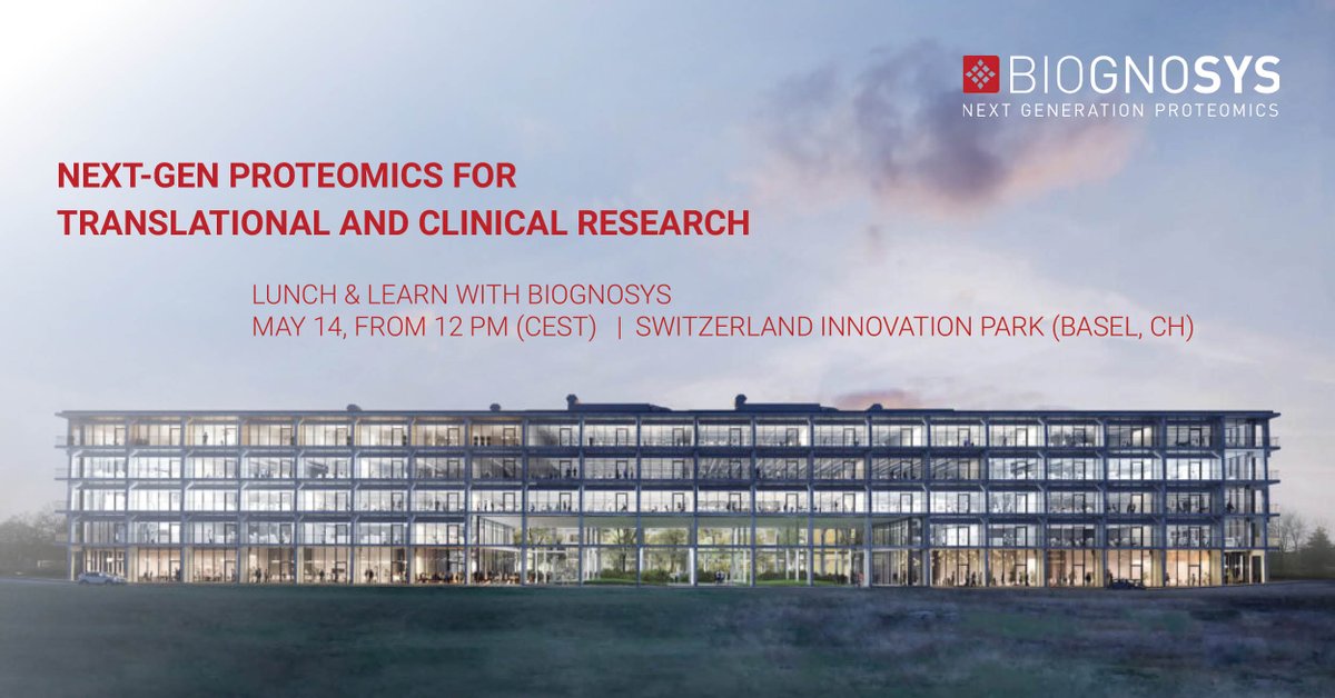 Join us May 14, 12-2 PM at Innovation Park Basel for 'Next-Gen Proteomics for Translational Research.' Dive into talks and posters from collaborators @SamsaraTherapeutics @GustaveRoussy. Connect and explore the impact of #proteomics with us! Register here: ow.ly/iF6X50RhZwB