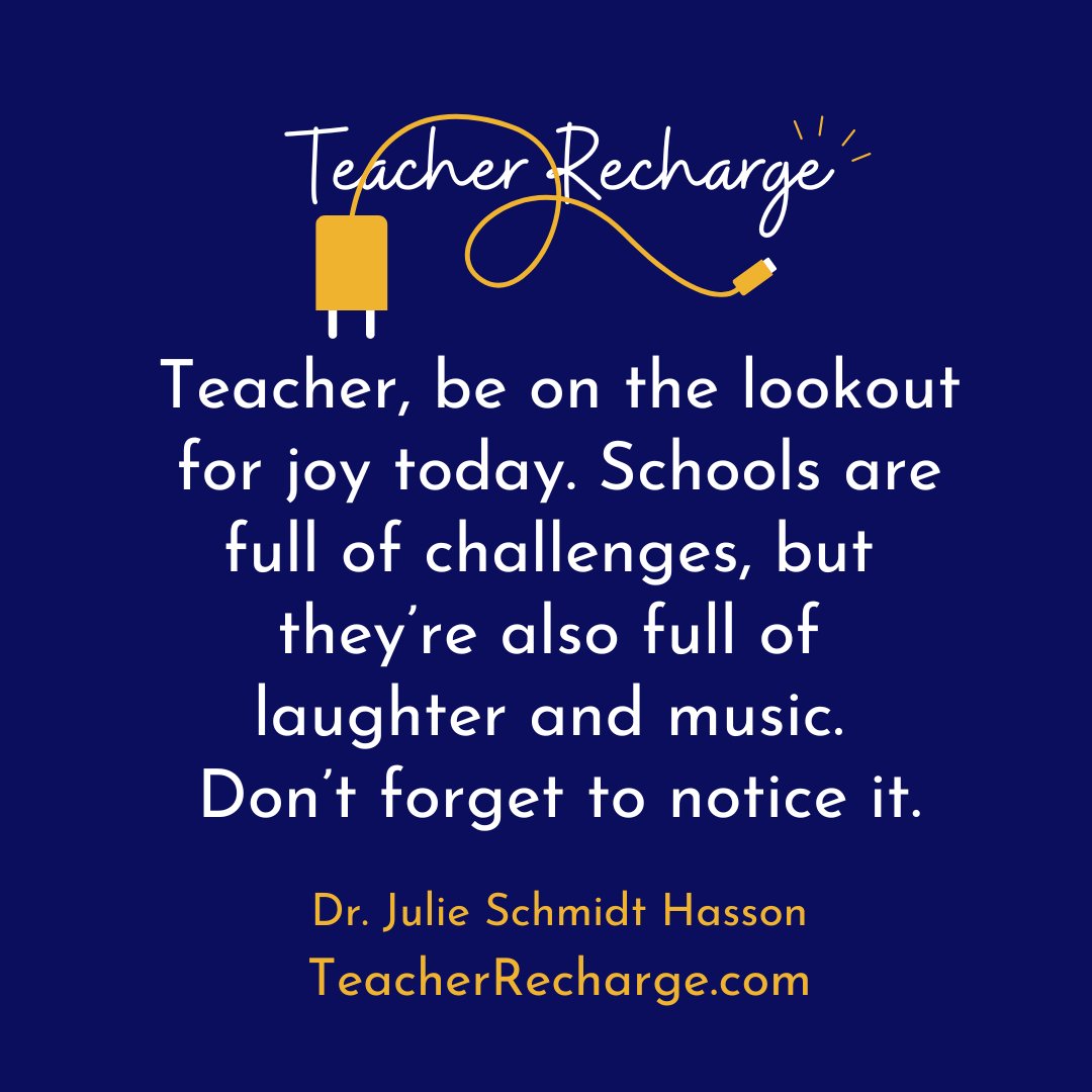 When you look for joy, you are more likely to find it. And we could all use a little more joy at this time of year. What happy things are happening at your school today?
#teacher #teacherlife #teacherwellbeing #teacherrecharge #education #k12