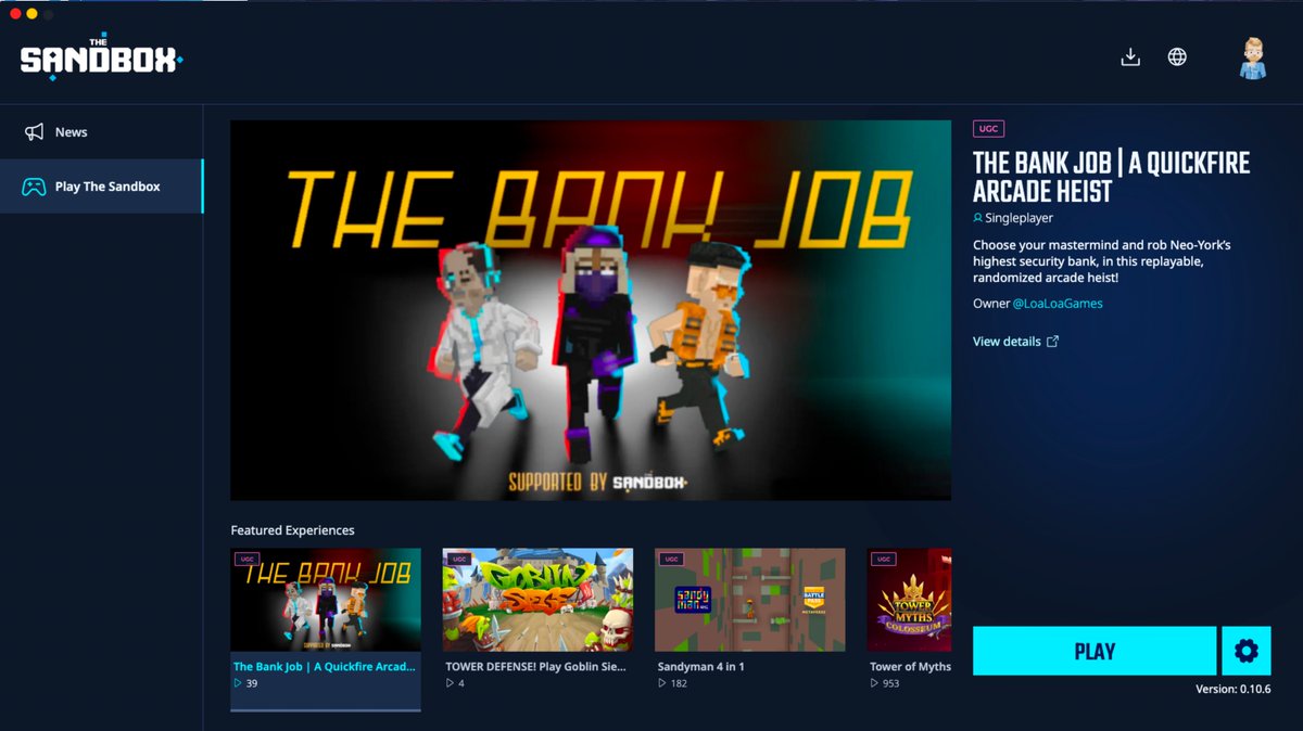 SBergerPerrin's tweet photo. Releasing our new Launcher along with our latest Game Client and Game Maker 0.10 version. Improved experience, faster loading times, new UI, better camera and much more. Time to jump back in @TheSandboxGame ⭐️ #TheSandbox #UGC https://t.co/QNHHC9HbsB