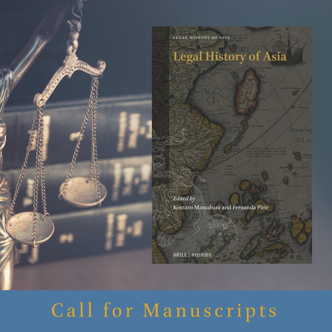 Excited to introduce our new series '𝗟𝗲𝗴𝗮𝗹 𝗛𝗶𝘀𝘁𝗼𝗿𝘆 𝗼𝗳 𝗔𝘀𝗶𝗮', edited by Kentaro Matsubara and Fernanda Pirie!  Are you doing research in this area? Proposals for manuscripts are welcome. Visit our website to find out more: 👉 brill.ws/LHA
#legalhistory