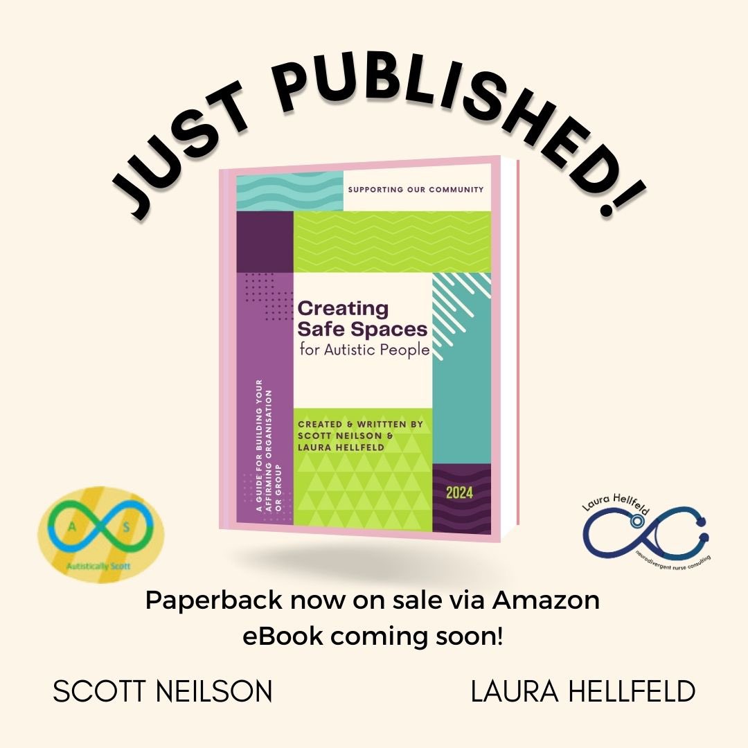 *Publishing Day* ‘Creating Safe Spaces for Autistic People’ is now available as a paperback! (See link below) amzn.eu/d/0mAsAZe #actuallyautistic #autistic #safespaces