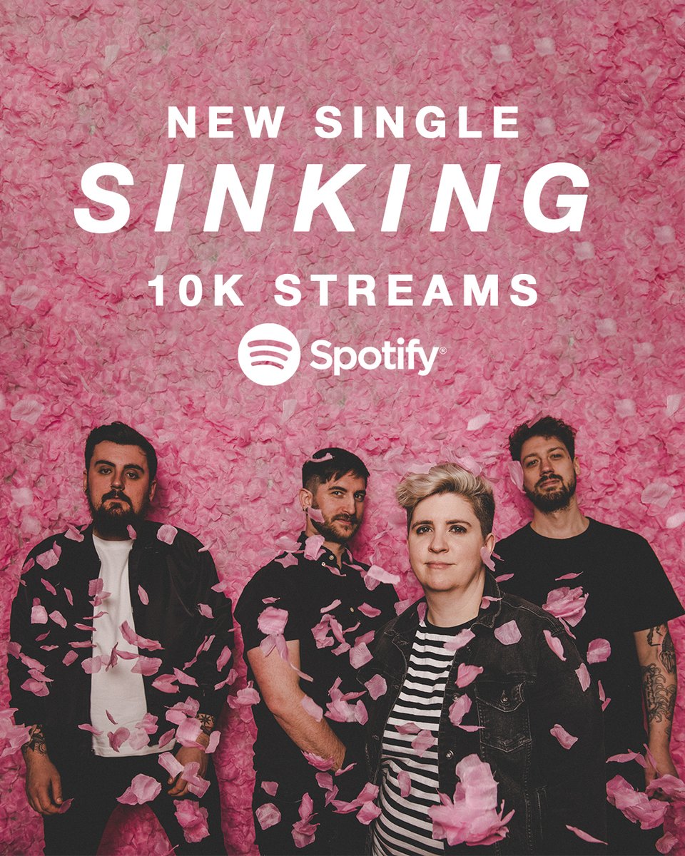 AEAOfficial's tweet photo. We've hit 10k streams on 'SINKING'!

Thank you to everyone who has checked out our latest single 'SINKING'. In just under 3 weeks we've already smashed 10K streams on @SpotifyUK - You lot are wicked.

If you haven't checked it already - https://t.co/w6ht4c39YV x https://t.co/XxlZkDYW1Y
