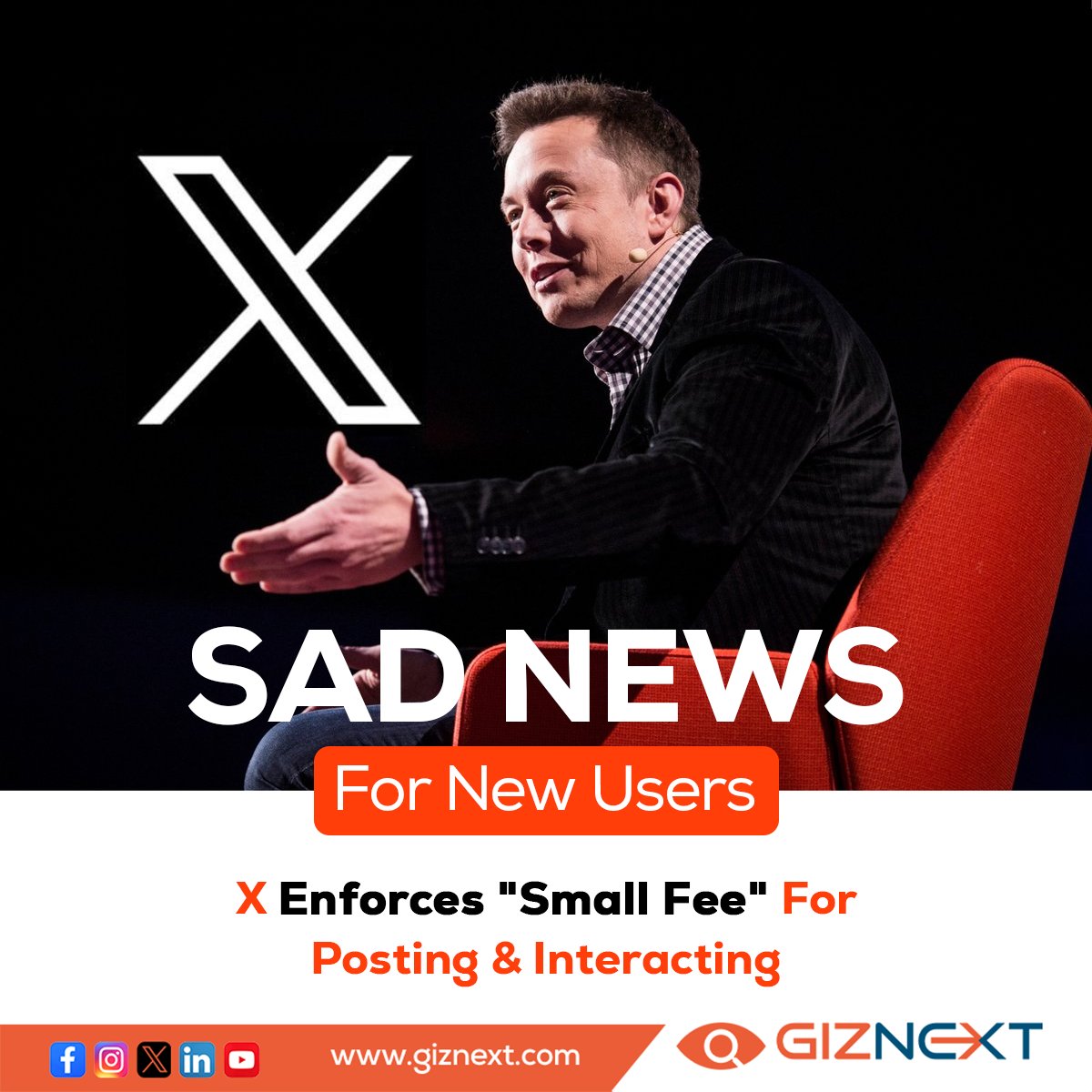 Elon Musk's X: Twitter's New Membership Fee! From likes to replies, every interaction comes with a price tag. 💸
Paying to tweet: innovative or irritating? Tell us your thoughts! 🤔

Read More- shorturl.at/dnpUX
.
.
.
#Twitter #newpolicy #charge #Technews #giznext