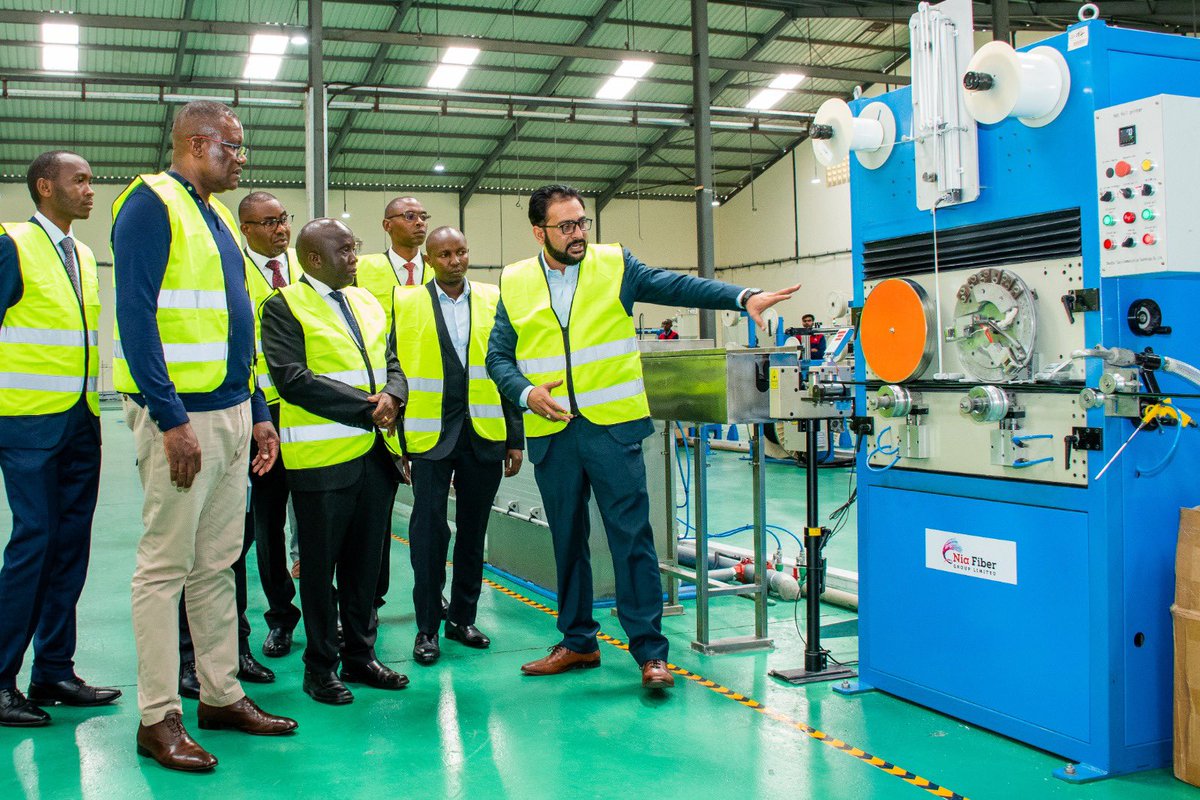 The Cabinet Secretary, Ministry of Information, Communications and the Digital Economy (MICDE), Mr. Eliud Owalo has made a site visit to Nia Fiber Group Limited located in Athi River, Machakos County.