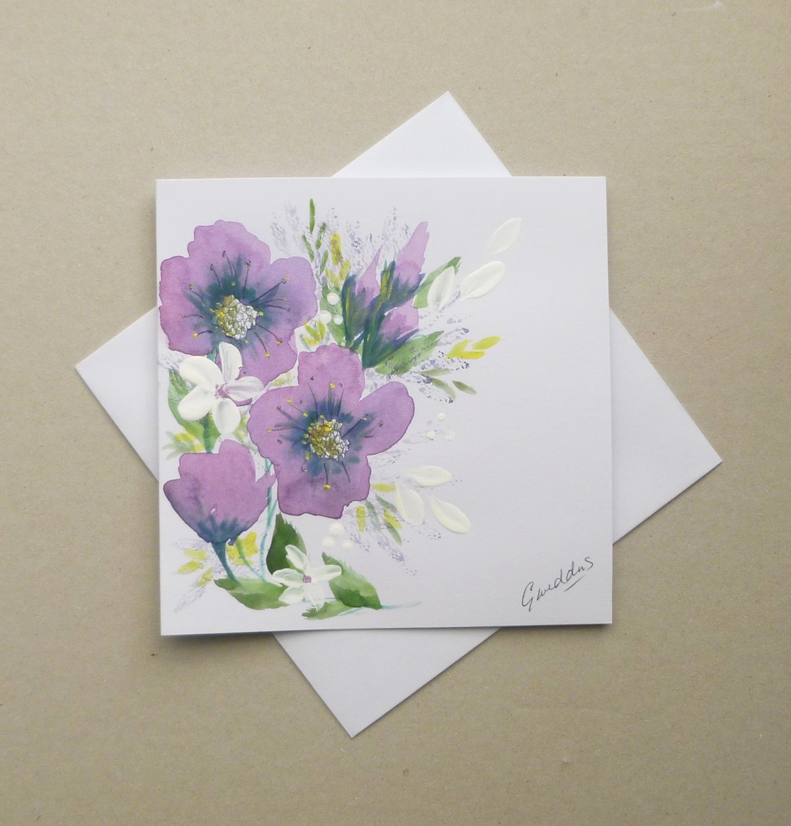 original hand painted floral greetings card ( r... - Folksy folksy.com/items/8328579-… #newonfolksy