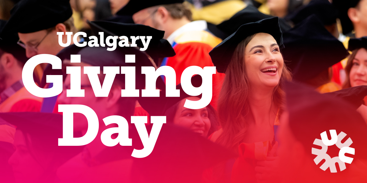 Today is #UCalgaryGivingDay! Whether you support student awards, critical research or any one of UCalgary’s innovative funds this Giving Day, your gift will help change lives and shape the future. Make your gift today: bit.ly/3UclHPI