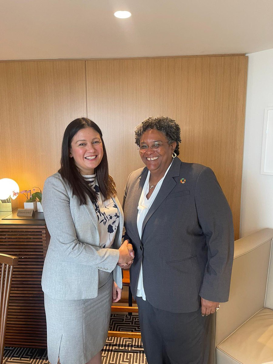 Good to see Prime Minister @miaamormottley and discuss what more the UK can do on debt sustainability and to help boost the international finance needed for climate change adaptation, especially in small island states like Barbados.