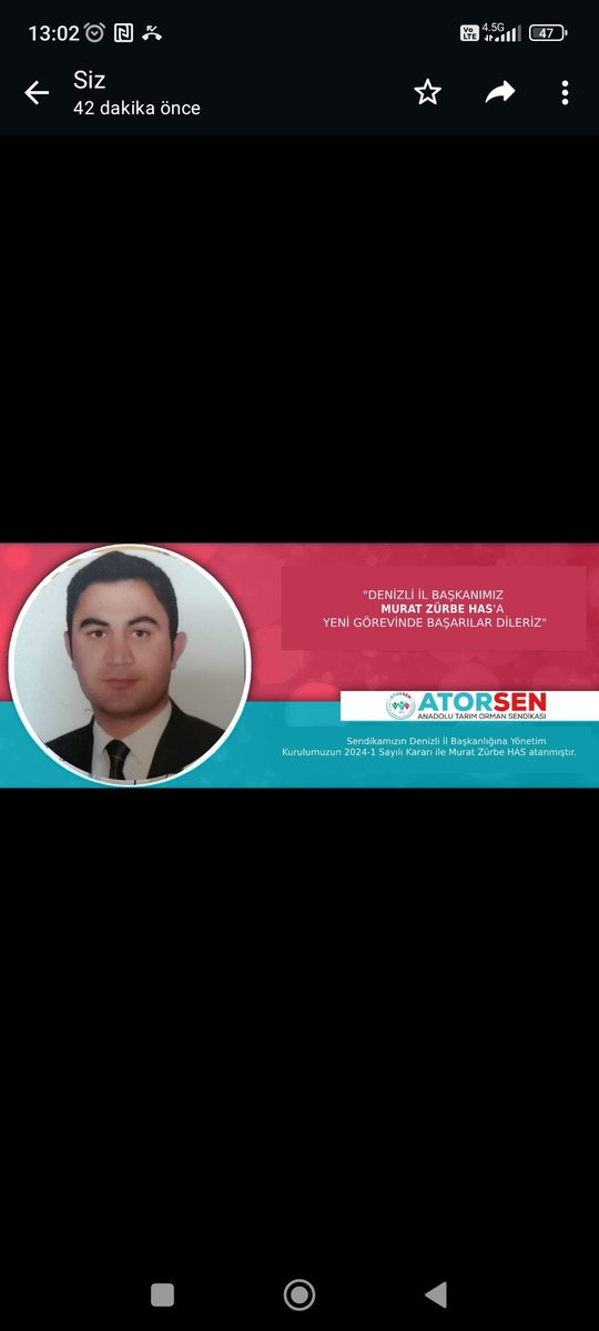 ATORSEN Denizli İl başkanlığımıza Murat Zürbe Has atanmistir.Baskanimiza yeni görevinde başarılar dileriz. hayırlı olsun.

#atorsen #sendika #tarim #orman #adalet #ogm #omm #tkdk