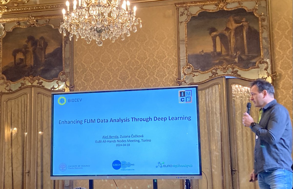 Aleš Benda of the ALM & EM Node Prague🇨🇿explained the advantages of Deep Learning to improve the complex data analysis of highly multidimensional Fluorescence Lifetime Imaging #FLIM data. Interested in FLIM? Check out the training course in November⤵️ web.natur.cuni.cz/IMCF/FNOB/prog…