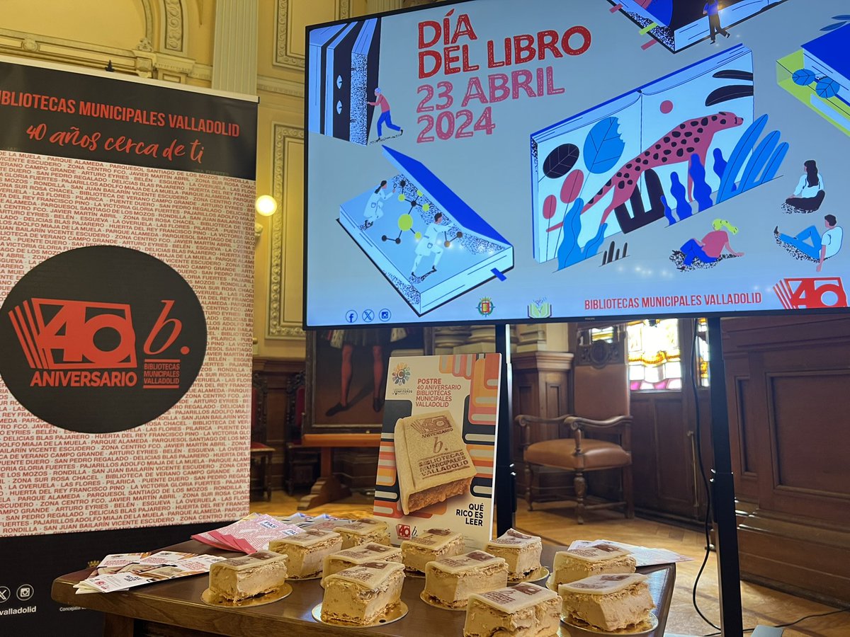 4️⃣ Edición especial del “Dulce Libro”, dedicada al 40 Aniversario de la @redbmvalladolid 
🍰 A la venta del 20 al 28 de abril, también del 31 de mayo al 9 de junio durante la @FerialibroVLL , y en octubre, por el Día de las Bibliotecas