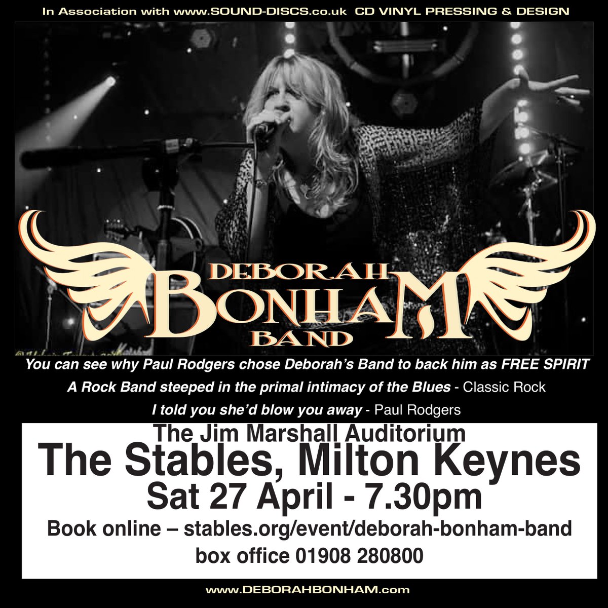 The Queen of Blues/Rock is back... @deborahbonham Band Saturday 27 April | 8pm | @StablesMK Deborah Bonham has established herself as one of the finest blues, rock and soul singers the UK has produced. Book now👇🎟️ stables.org/event/deborah-…