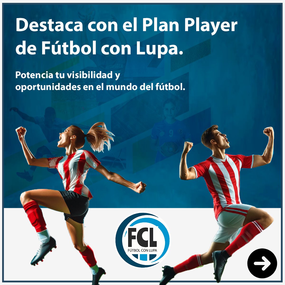 FCL_oficial's tweet photo. 🚀 Destaca en el mundo del fútbol con el Plan Player de Fútbol con Lupa. 🌟 Potencia tu visibilidad, conecta con clubes y maximiza tus oportunidades de éxito. Descubre más en nuestro carrusel y prepárate para brillar en el campo. ⚽️ #FútbolConLupa #PlanPlayer #TalentoEnAscenso 🌟 https://t.co/qsPBaAE5iD