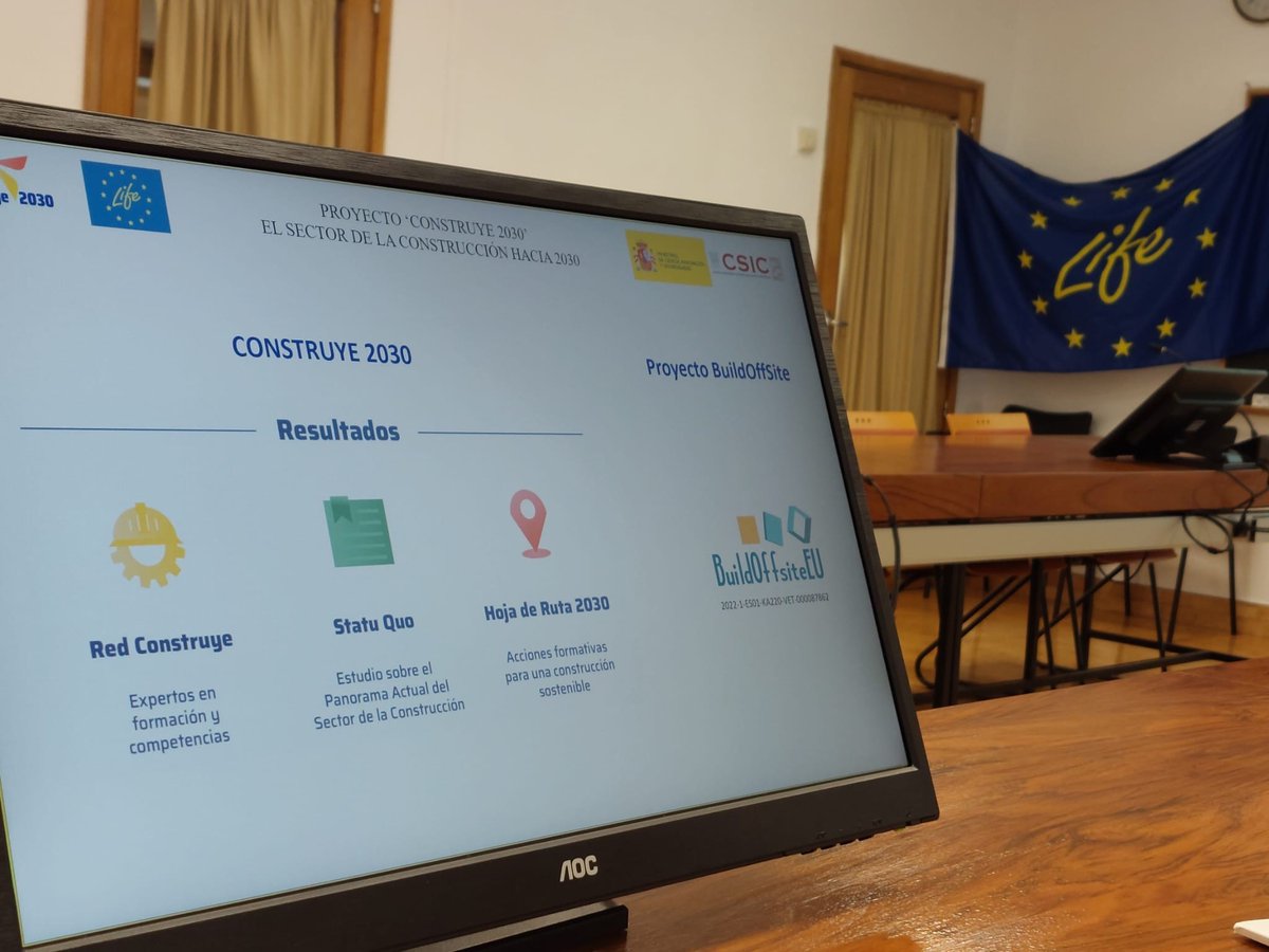 FLCconstruccion's tweet photo. ℹ️ Hemos hablado de formación📚, normalización👀 y financiación💶 de la construcción industrializada en el #Infoday que ha tenido lugar este martes en el 📍@IETorroja  del @CSIC.
Más información sobre @EUErasmusPlus #BuildOffSiteEU 🌍👀:
https://t.co/JlGK6XDz49
#EresLoQueConstruyes