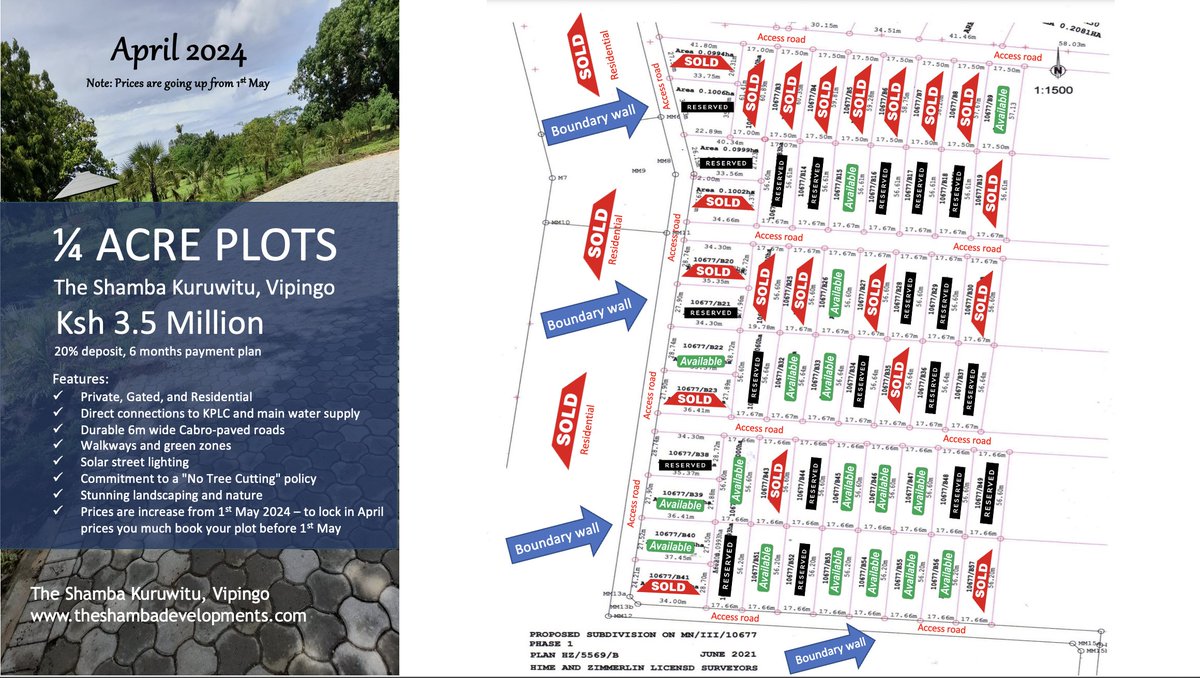 TheShambaLife's tweet photo. 🚨 Price Increase Alert! As of May 1st, the cost for our 1/4 and 1/2 acre plots will rise. Secure our current rates by reserving your plot before May 1st. Don't miss this chance! Prices in the Vipingo area are climbing rapidly. Book now! https://t.co/8vNOFasIip