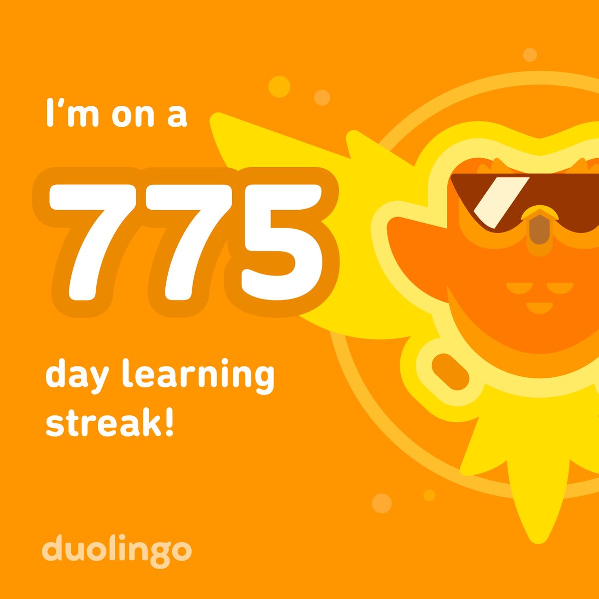 I’ve been practicing Spanish every day for a long time! It’s part of my personal commitment to continuous learning. Thanks ⁦@duolingo⁩!